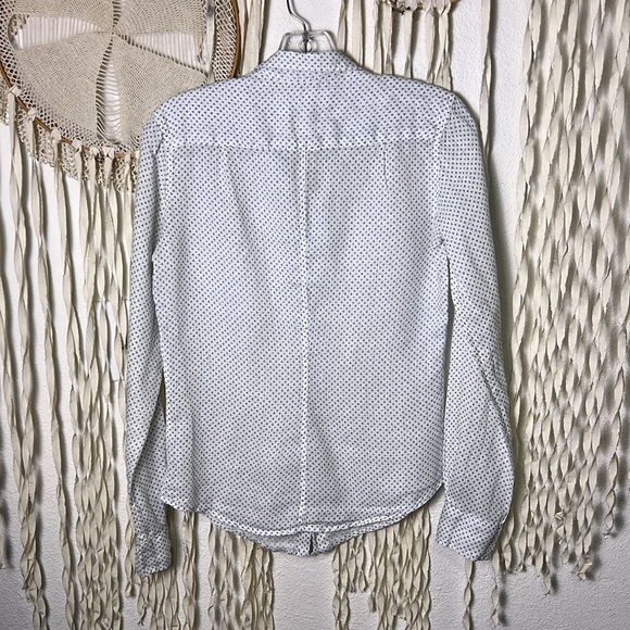 Frank & Eileen Ditzy Floral Long Sleeve Linen Button Front Shirt Size XS - Picture 6 of 10